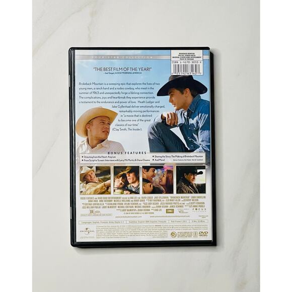Brokeback Mountain DVD Full Screen Jake, Gyllenhaal and Heath Ledger - Picture 2 of 3
